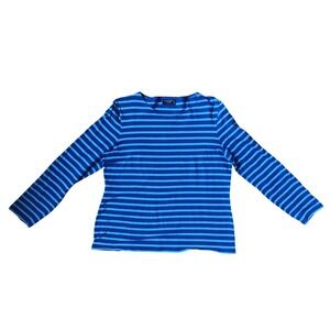 Saint James LAtelier Blue Striped Long Sleeve Cotton Breton Top France Sz 10 SM